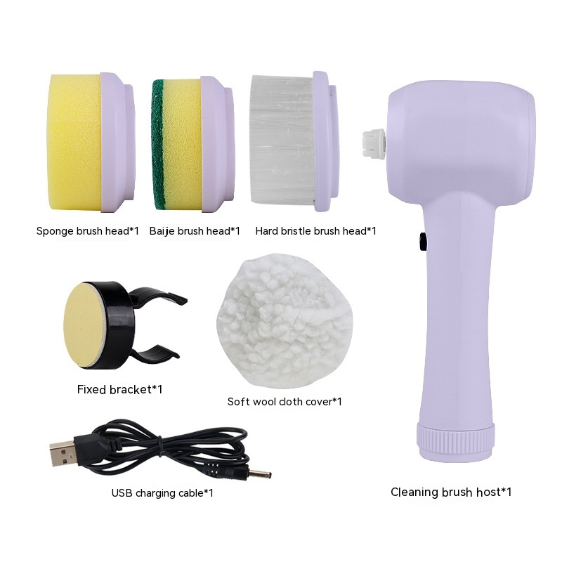 Electric Cleaning Brush 4 Types of Brushes 1 Scrubber